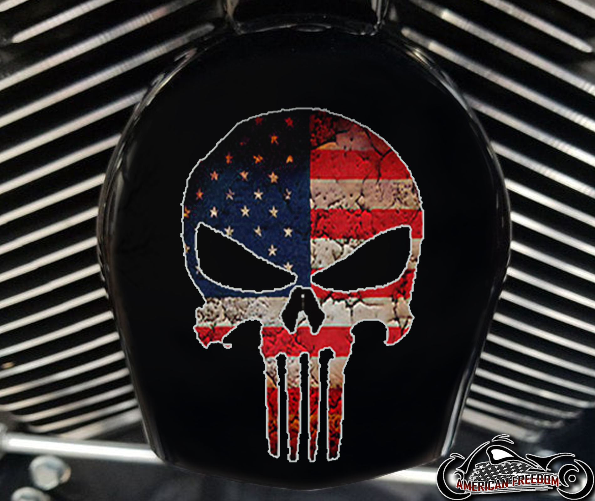 Custom Horn Cover - American Flag Punisher